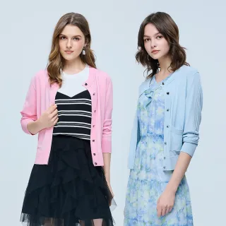 【ILEY 伊蕾】質感愛心釦縲縈針織外套(兩色；M-XL；1261495202)