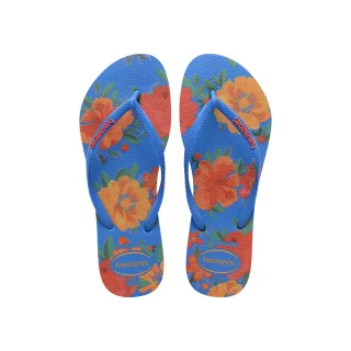【havaianas 哈瓦仕】拖鞋 女鞋 夾腳拖 花卉 花朵 Slim Summer Bliss 藍 4149813-3504W (哈瓦士)