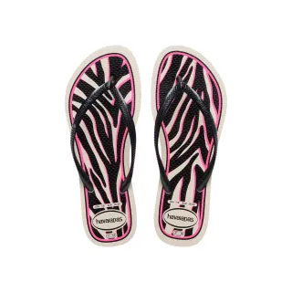 【havaianas 哈瓦仕】拖鞋 女鞋 夾腳拖 動物紋 Slim Animals 質感藍 4103352-7018W (哈瓦士)
