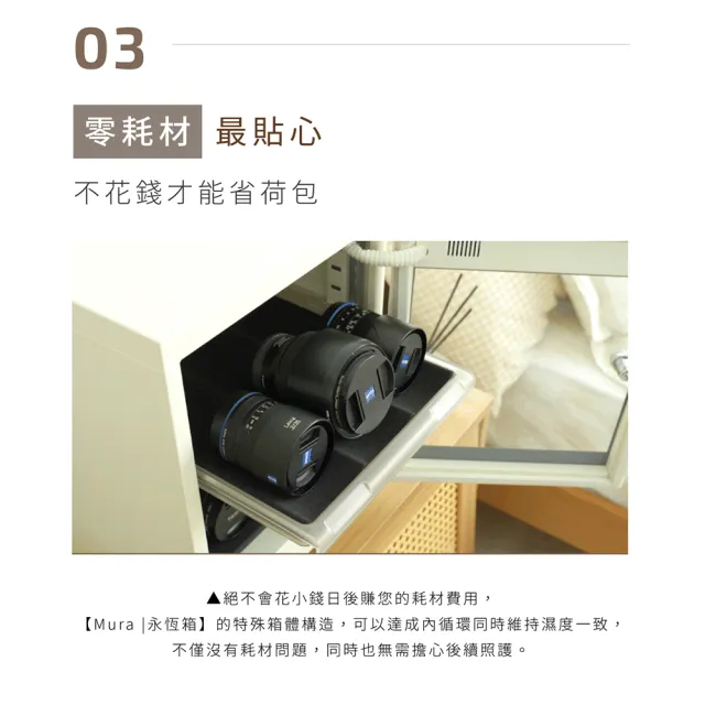 【MURA】50公升全功能電子防潮箱 MU-50TD(永恆箱/除濕/殺菌/省電/霧雪白/暗夜黑)