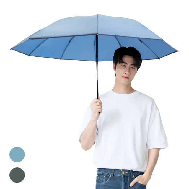 【雨傘王】2入組 10骨反向傘 折疊傘 超抗風傘骨 開車必備 反光邊條(BigPurple超值款無維修1)