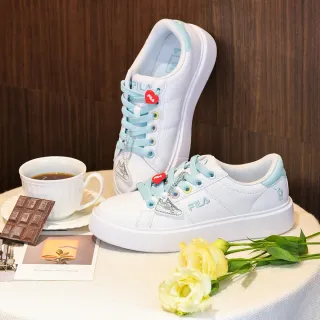 【FILA】中性經典小白鞋-白/藍(4-C118A-133)