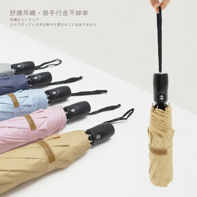 【雨之情】分節推推彩膠自動傘(雨傘 摺疊傘 超潑水 防曬傘 晴雨傘 自動折傘)