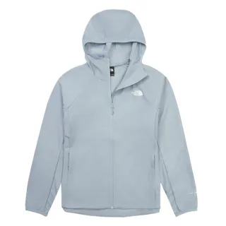 【The North Face】北臉 外套 女 運動連帽外套 防風 抗UV W FLYWEIGHT BREEZE WIND 灰藍 NF0A8G77FM2