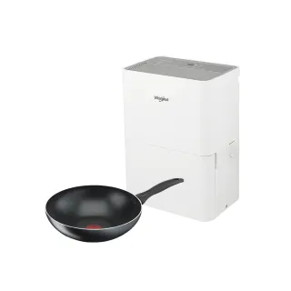 【Whirlpool 惠而浦】10L第六感智能除濕機 WDEE10TW+法國特福28CM不沾小炒鍋