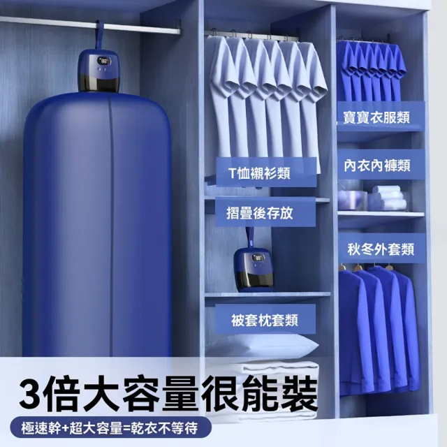 【LEZUN 樂尊】便攜摺疊烘衣機 迷你乾衣機美規（烘衣機 乾衣機 摺疊烘衣機 可折疊乾衣機）