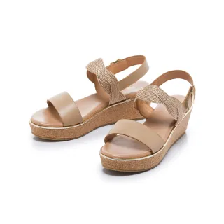 【FAIR LADY】芯太軟 編織扭結楔形厚底高跟涼鞋(裸麥/202860 女鞋)