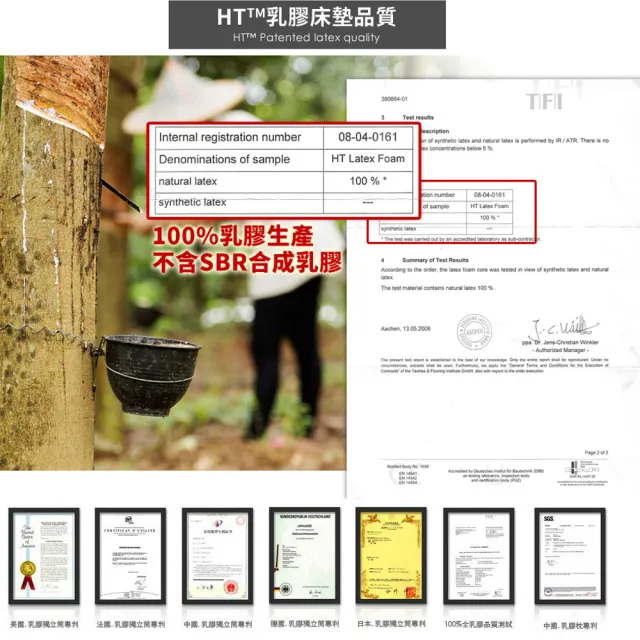 【LooCa】單大3.5尺 厚2.5cm HT純淨乳膠床墊-搭贈法國防蹣防蚊表布