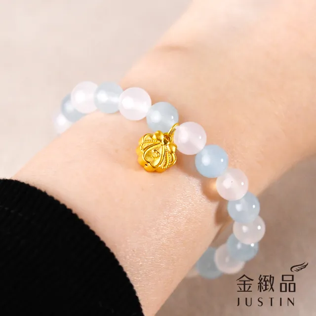 【金緻品】黃金串珠手鍊 夢幻礁岩 0.26錢 貝殼 海洋 浪漫 夏天 馬來石 水藍色 天然石 水晶 純金手鍊