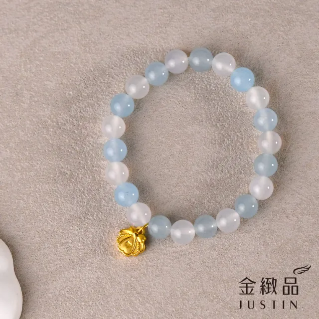 【金緻品】黃金串珠手鍊 夢幻礁岩 0.26錢 貝殼 海洋 浪漫 夏天 馬來石 水藍色 天然石 水晶 純金手鍊