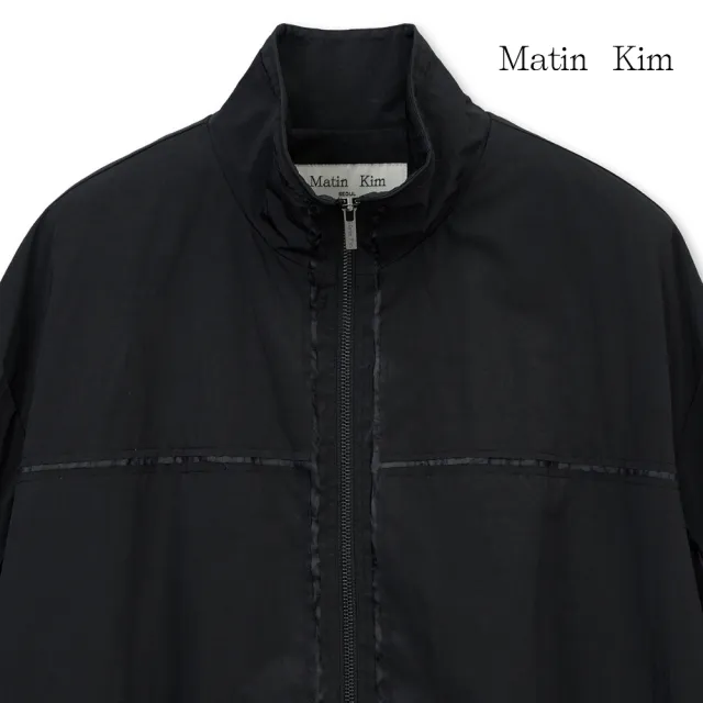 【MATIN KIM】官方旗艦 LOGO刺繡飛行外套(黑色)
