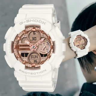 【CASIO 卡西歐】G-SHOCK WOMEN 閃耀時尚 雙顯腕錶(GMA-S140PG-7A)