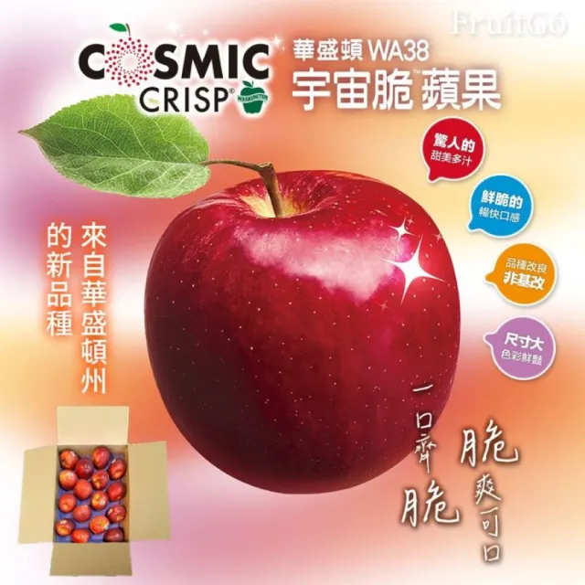 【FruitGo 馥果】美國宇宙脆特大蘋果320g/顆*14顆#56規(水果禮盒_大箱直送)
