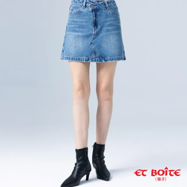 【BLUE WAY】女裝 不對稱腰頭設計感丹寧 牛仔短裙-ETBOITE箱子