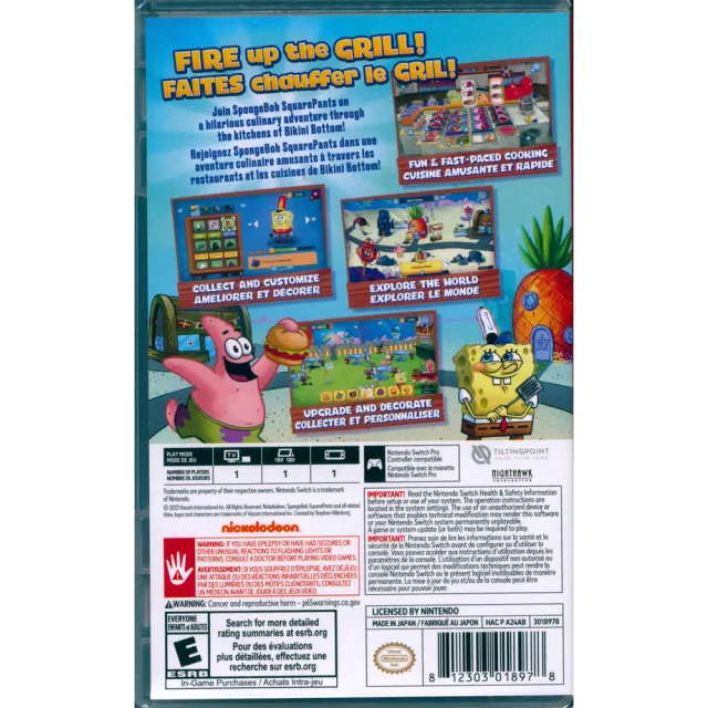 【Nintendo 任天堂】NS Switch 海綿寶寶：蟹堡王烹飪大挑戰 超大蟹堡王版 SpongeBob(中英日文美版)