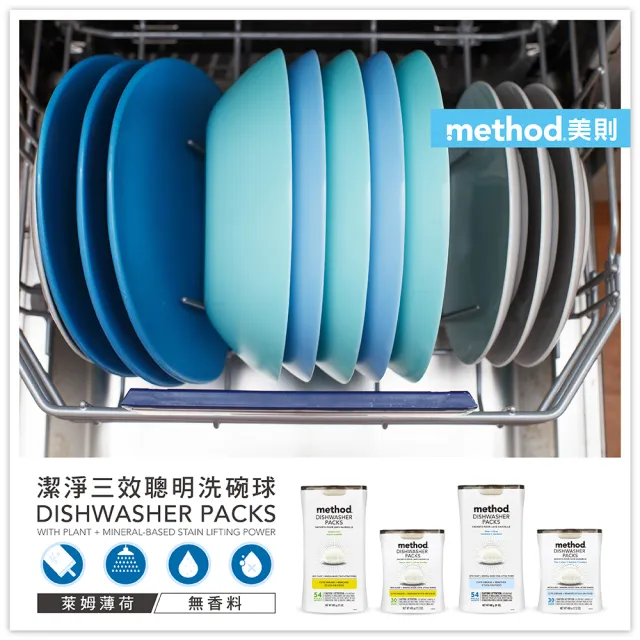 【method 美則】潔淨三效聰明洗碗球54顆(洗碗機專用 洗滌球 洗碗錠洗碗粉)