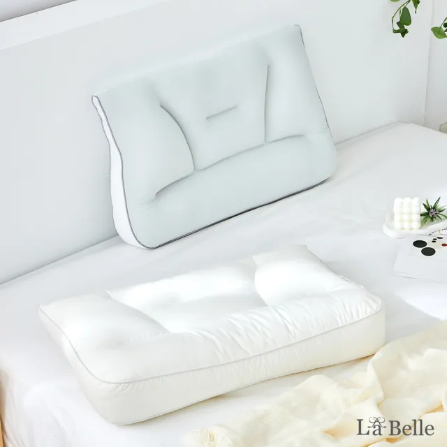 【Great Living 格蕾寢飾】買一送一 義大利La Belle 顆粒紓壓冷暖好眠枕(四季枕/雙向枕)