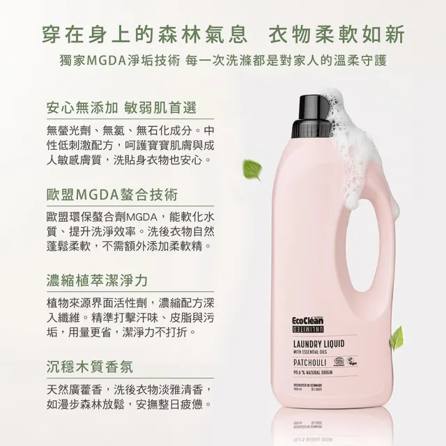 【WeOrganic 唯有機】丹麥低敏植萃濃縮洗衣精900mL(北歐森林調/沉穩木質調)