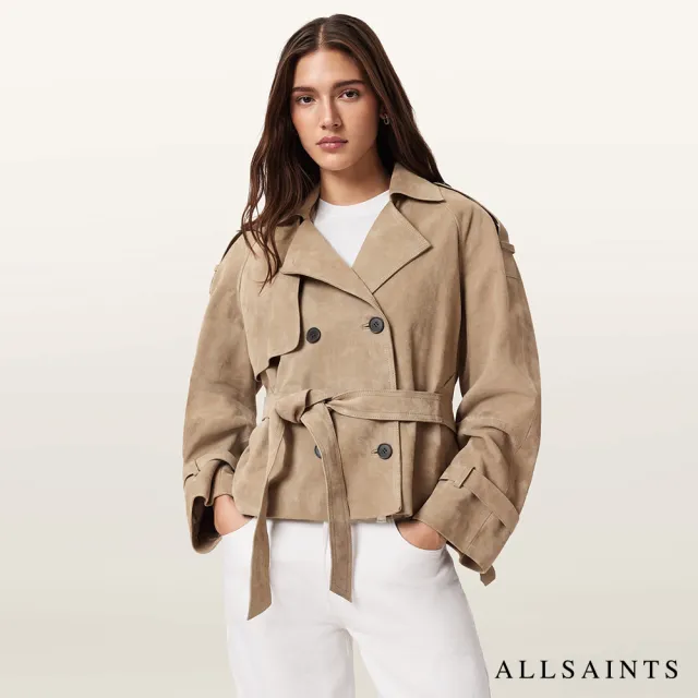 【ALLSAINTS】REED 寬鬆麂皮羊皮風衣皮衣 W006LE(舒適版型)