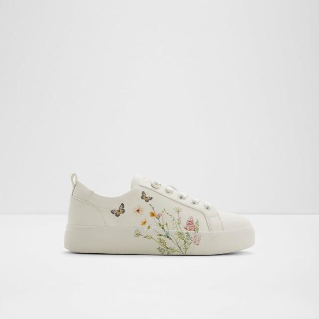 【ALDO】WILDFLOWERS-優雅蝴蝶花卉小白鞋-女鞋(白色)