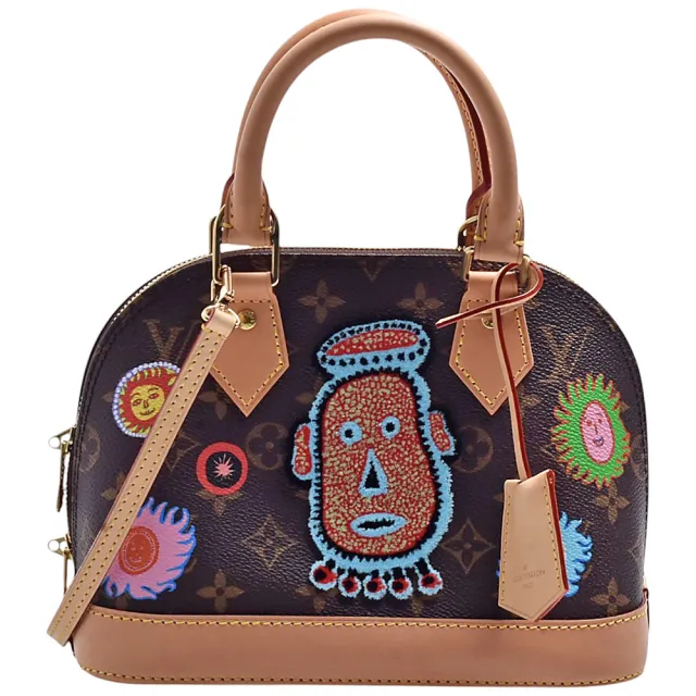 【Louis Vuitton 路易威登】M46428 草間彌生聯名經典Monogram印花ALMA BB手提/斜背包(迷你)