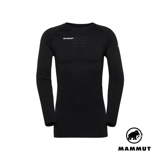 【Mammut 長毛象】All-Mountain Seamless BL Longsleeve Mid 保暖長袖排汗衣 男款 黑色 #1016-02190