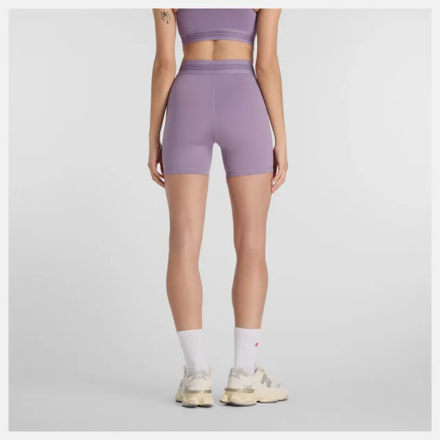 【NEW BALANCE】NB 5吋短褲 緊身短褲 運動 訓練 速乾 女 紫色 (WB61E4GEAA5-F)