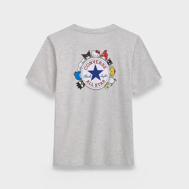 【CONVERSE】Hello Kitty ChuckPatchTee 男女款 灰色 三麗鷗 短袖 CVM5T516-LGH