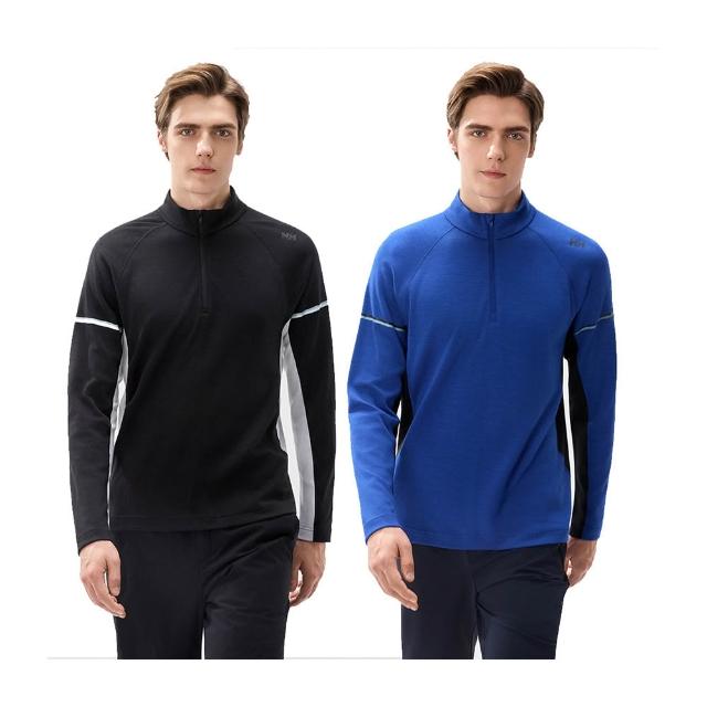 【Helly Hansen】男  美麗諾 羊毛 拉鍊 半開襟 套頭上衣 黑 藍
