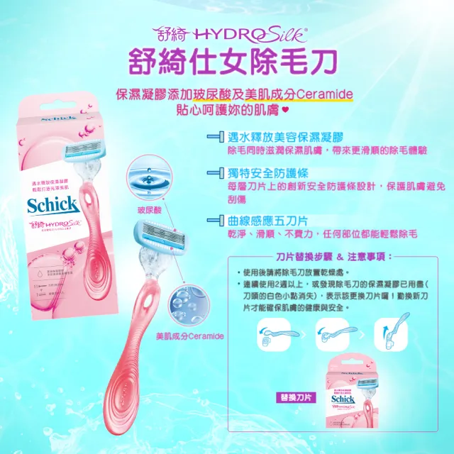【Schick 舒適牌】舒綺5仕女除毛刀(1刀把2刀片)