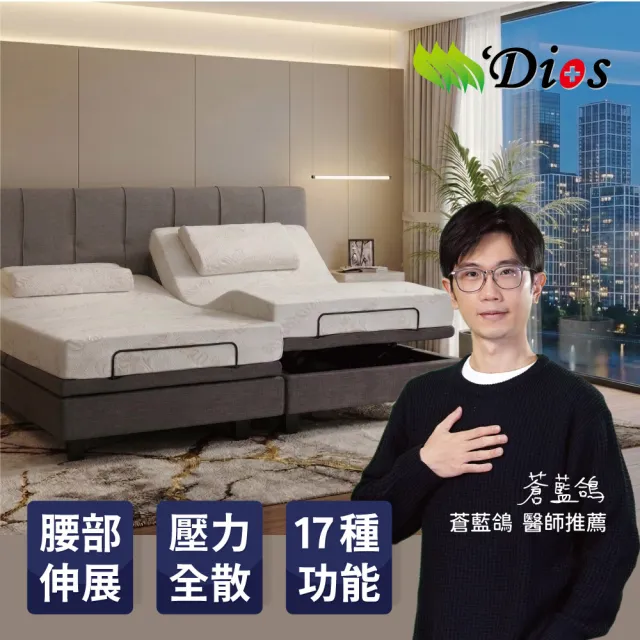 【迪奧斯】北極星智能電動床-單人 R600-90x200x20 - D95醫療級乳膠床(電動撐腰、按摩、手機APP連線)