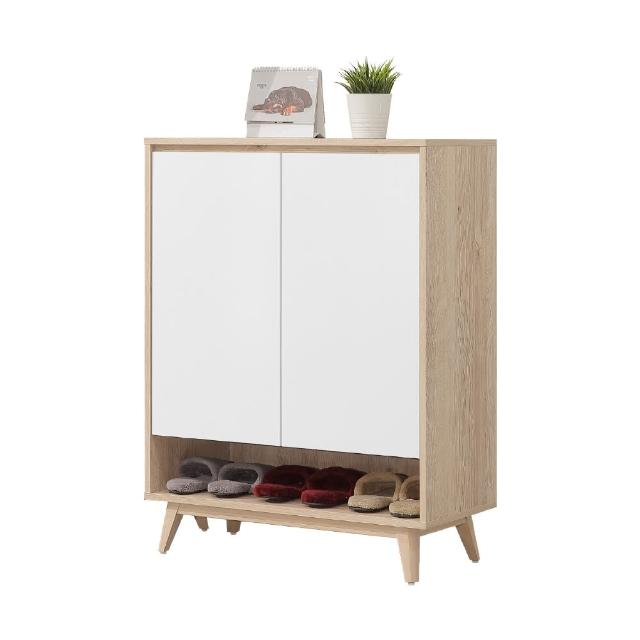 【WAKUHOME 瓦酷家具】Kenster原像雙色大容量收納2.7尺鞋櫃A010-787