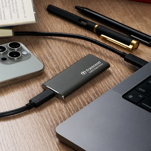 【Transcend 創見】ESD265C 1TB USB3.1/Type C 輕薄雙介面外接SSD行動固態硬碟-玄鐵灰(TS1TESD265C)