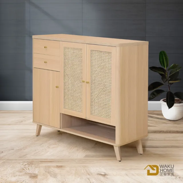 【WAKUHOME 瓦酷家具】Audrey日系藤編4尺鞋櫃B001-H682