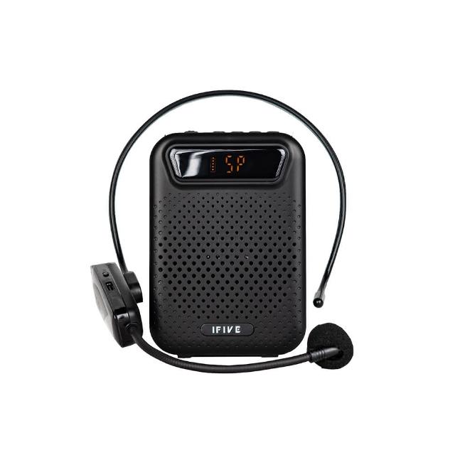  ifive if-US750 頭戴式無線擴音機，支援無線與有線模式，適用電腦、會議及戶外使用。配備電容式麥克風與稀土喇叭材質，輸出功率10W，響應頻率100-13KHz，內建2200mAh鋰電池，充電2-3小時可使用10小時。重量僅176g，尺寸11.6x8x3cm，含擴音機本體、頭戴麥克風、充電線等配件。NCC認證CCAH21LP5090T2，BSMI R45311，1年保固，中國製造臺灣監製。理想的會議擴音與戶外喊話工具。 
