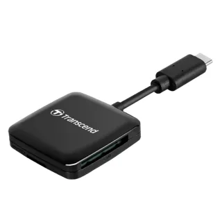 【Transcend 創見】RDC3 高速Type C SD記憶卡雙槽讀卡機-黑(TS-RDC3 新舊包裝隨機出貨)