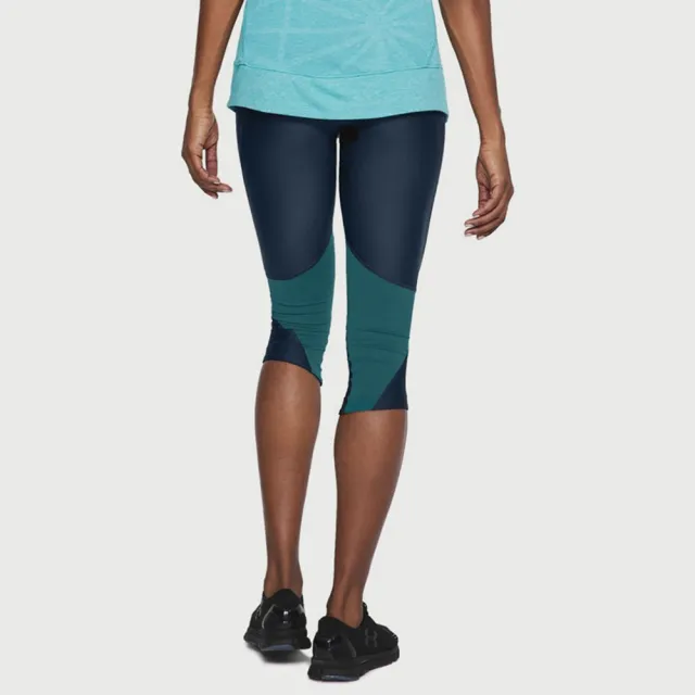 【UNDER ARMOUR】緊身短褲 女 運動褲 瑜珈 HG ARMOUR FLY FAST 深藍 1320320-409