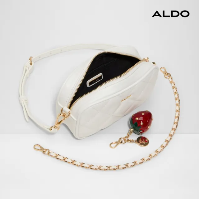 【ALDO】SWEETPIE-婉約菱格相機斜背包(白色)