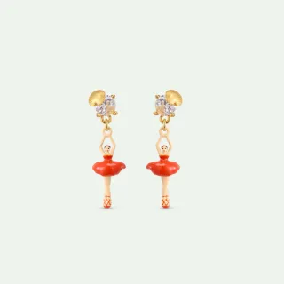 【Les Nereides】迷你芭蕾-珊瑚紅耳環