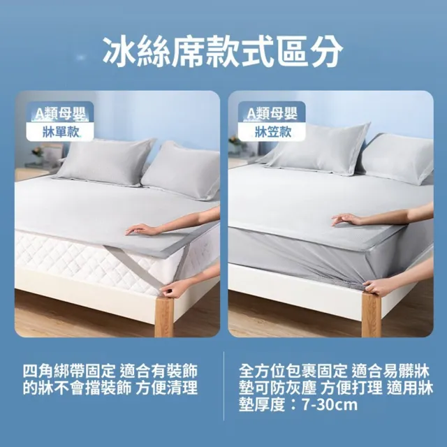 【Quality 聚家】冰絲涼席 冰涼墊 涼席 碳光空調席 裸睡涼感軟席子 1.5*2.0M/透氣排濕/安全舒適/可機洗