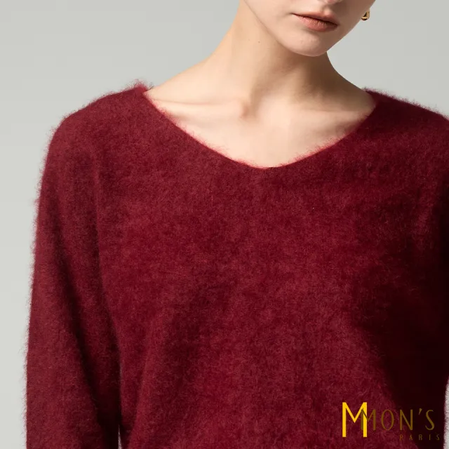 【MON’S】V領喀什米爾羊絨精品上衣 (2色任選)