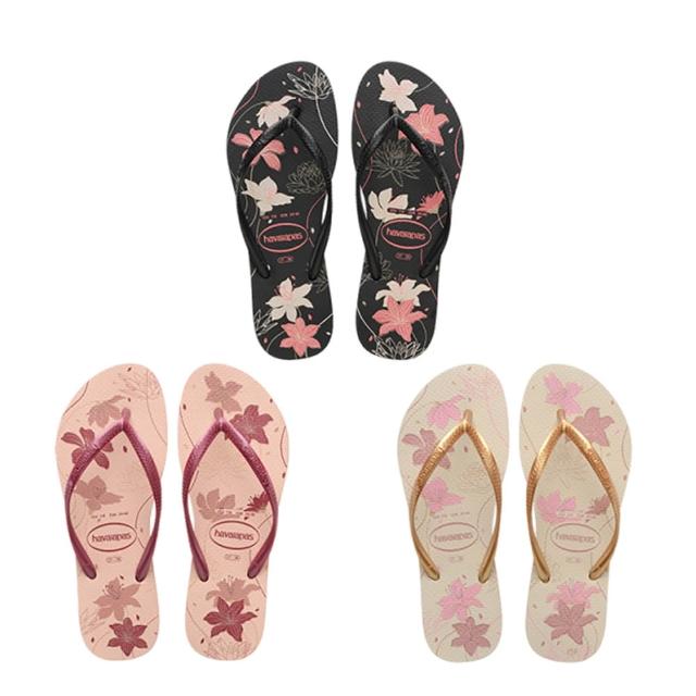 【havaianas 哈瓦仕】拖鞋 女鞋 夾腳拖 花卉 印花 細帶 Slim Organic 多款任選 4132823