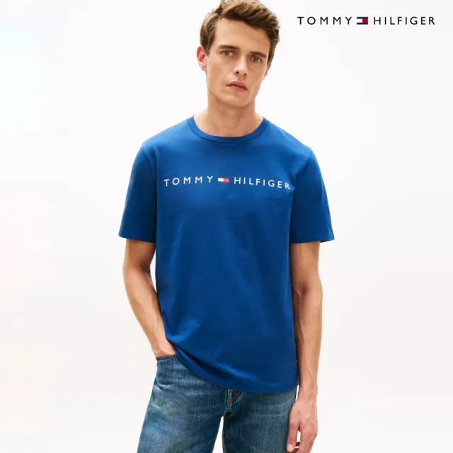 【TOMMY HILFIGER】官方旗艦館Tommy Hilfiger 標誌 T 恤_藍色
