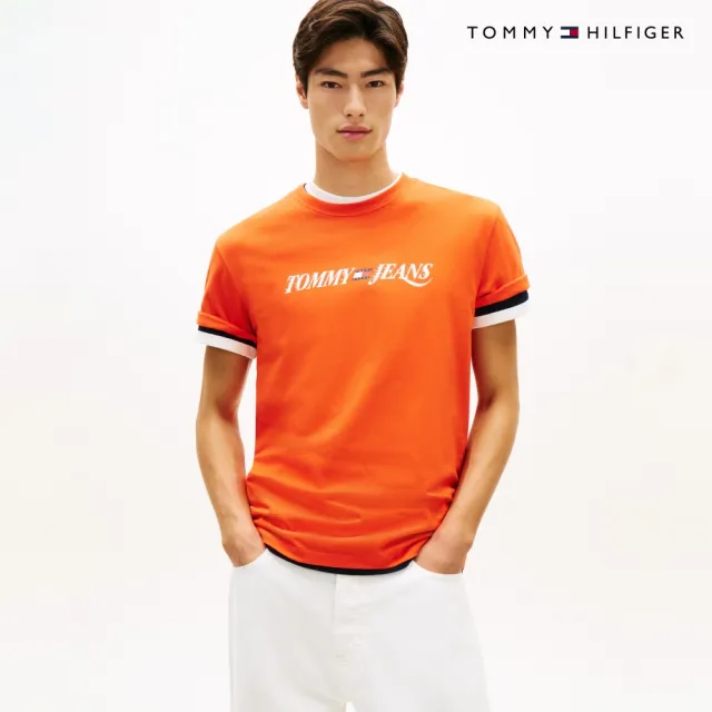 【TOMMY HILFIGER】官方旗艦館復古風標誌短袖 T 恤_紅色