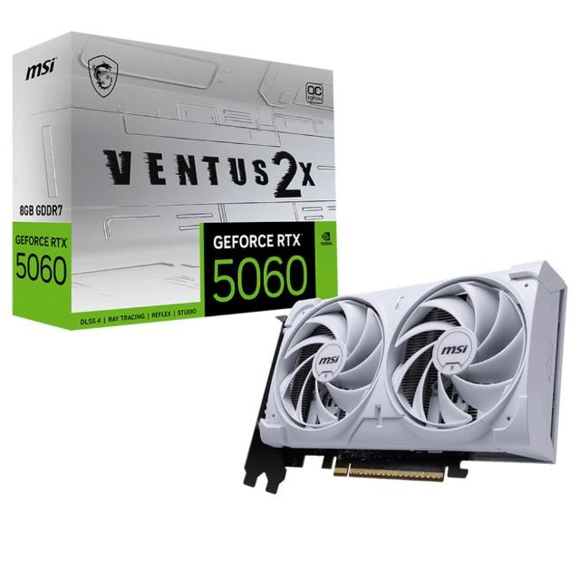 【MSI 微星】GeForce RTX 5060 8G VENTUS 2X OC WHITE 顯示卡