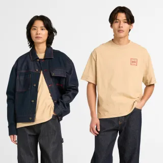 【Timberland】中性米色馬年特別款寬版圖案短袖T恤(A5MY8Y94)