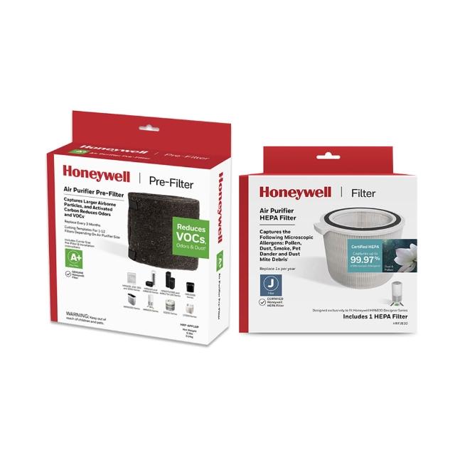 【Honeywell】適用HPA830WTW一年份專用濾網組(HEPA濾網HRFJ830+活性碳CZ除臭濾網HRF-APP1x2)