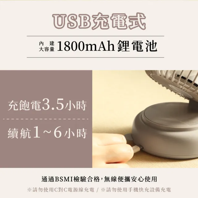 【KINYO】多功能擺頭充電風扇 可夾/可掛/可立/可折疊 廣角送風/加大底座 (UF-4320)