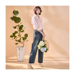 【Diffa】復古刷色牛仔彎刀褲-女(丹寧)