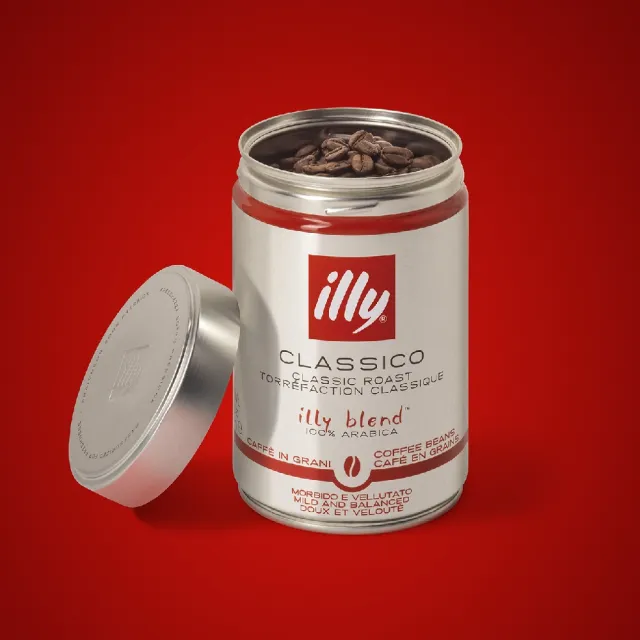 【illy】官方直營 經典配方咖啡豆/咖啡粉 (250g/罐; 中焙/深焙/低咖啡因/濾泡粉/摩卡壺專用粉)